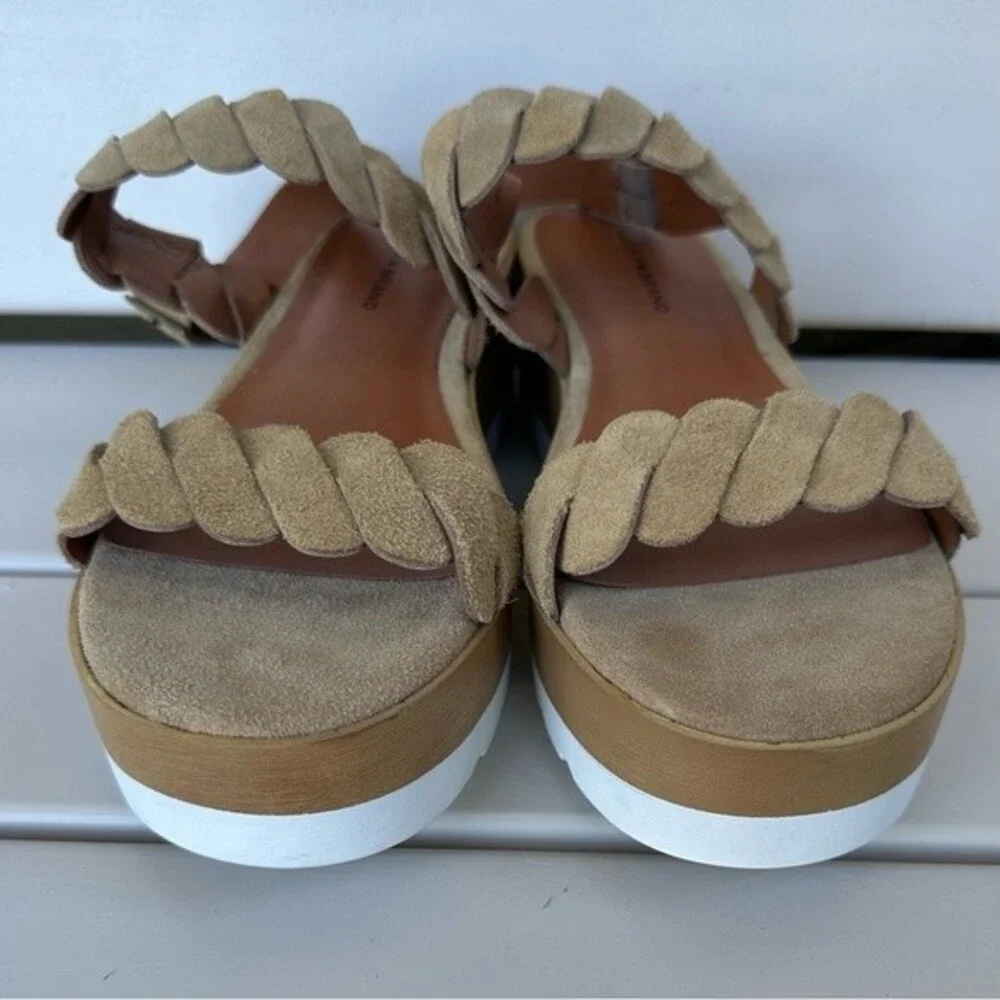 New Lucky Brand Vellenora Double Suede Straps Chunky Platform Wedge Sandal 7